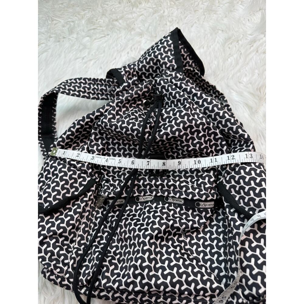 LeSportsac‎ Voyager Backpack Peppercorn Black White Geometric Travel Minimalist - Picture 12 of 15